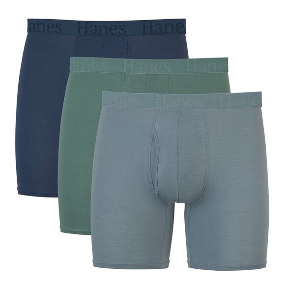 Hanes Super Soft Bamboo Blend Boxer Briefs 3 Pack XL (NEW) - Picture 1 of 4